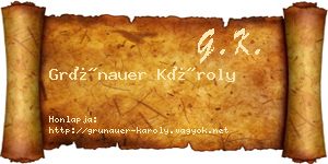 Grünauer Károly névjegykártya